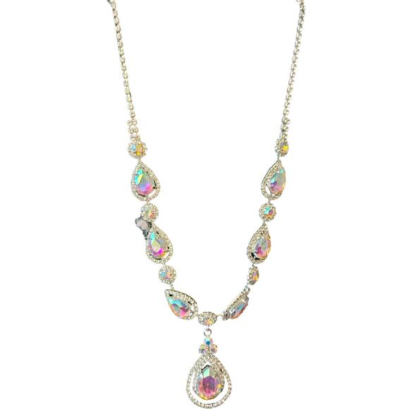 Silver Adjustable Rhinestone Necklace - Picture 1 of 1